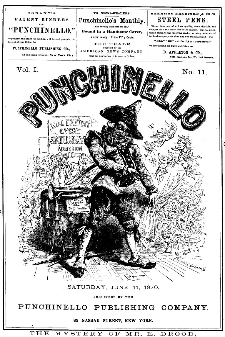 Punchinello, Volume 1, No. 11, June 11, 1870 Punchinello, Volume 1, No. 11, June 11, 1870