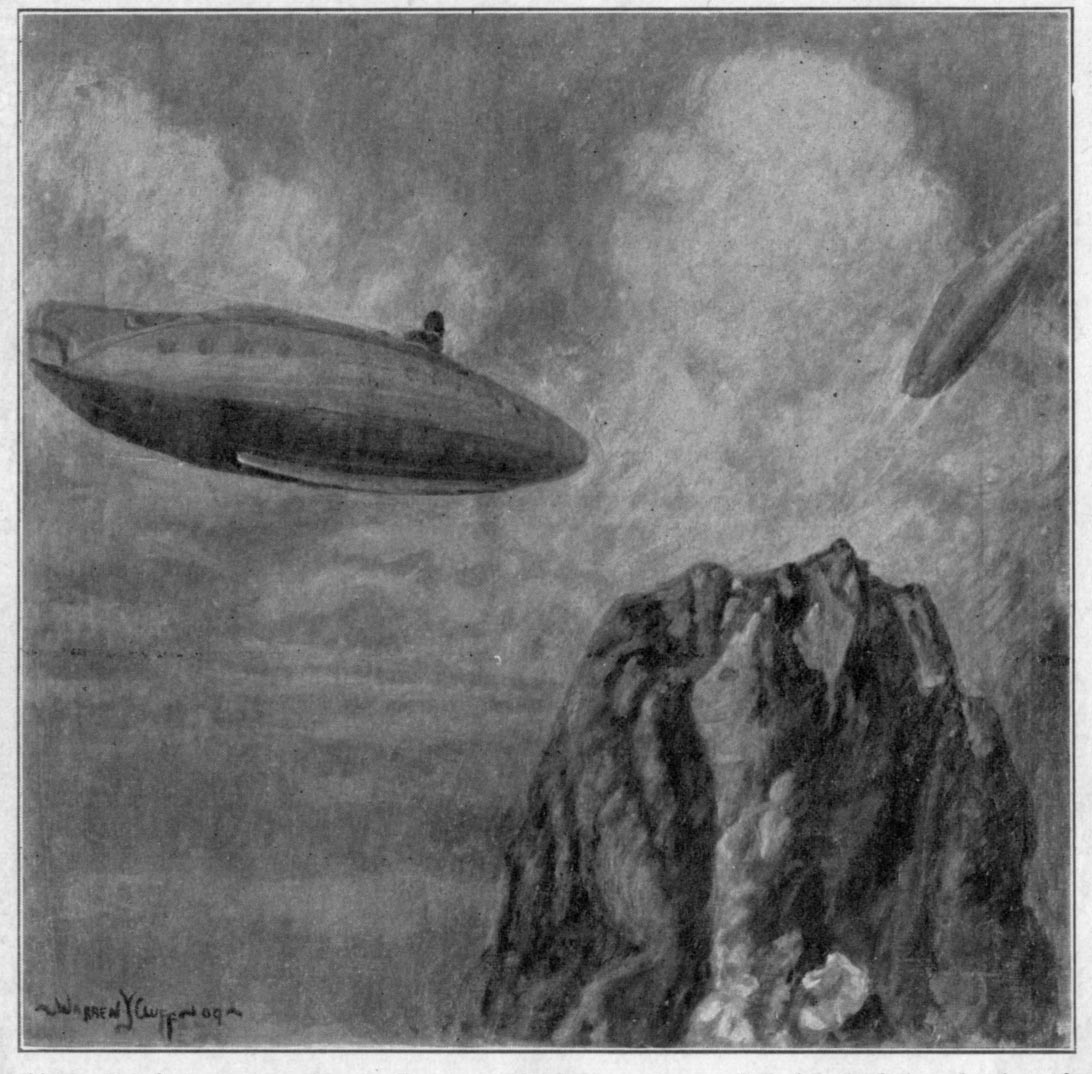 "Zarlah"s car was hurled upwards into space with frightful velocity." "Zarlah"s car was hurled upwards into space with frightful velocity."