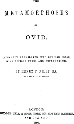 Ovid - Ovid'in Dönüşümleri, Kitap I-VII