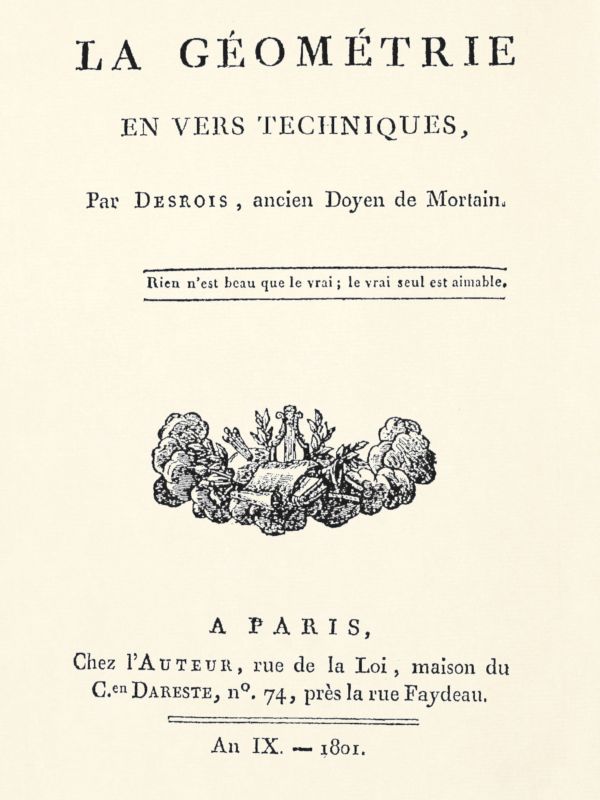 La géométrie en vers techniques La géométrie en vers techniques