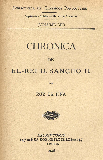 Chronica de El-Rei D. Sancho II Chronica de El-Rei D. Sancho II