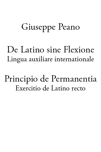 Latince: 'Latino sine Flexione; Permanentia İlkesi' Latince: 'Latino sine Flexione; Permanentia İlkesi'