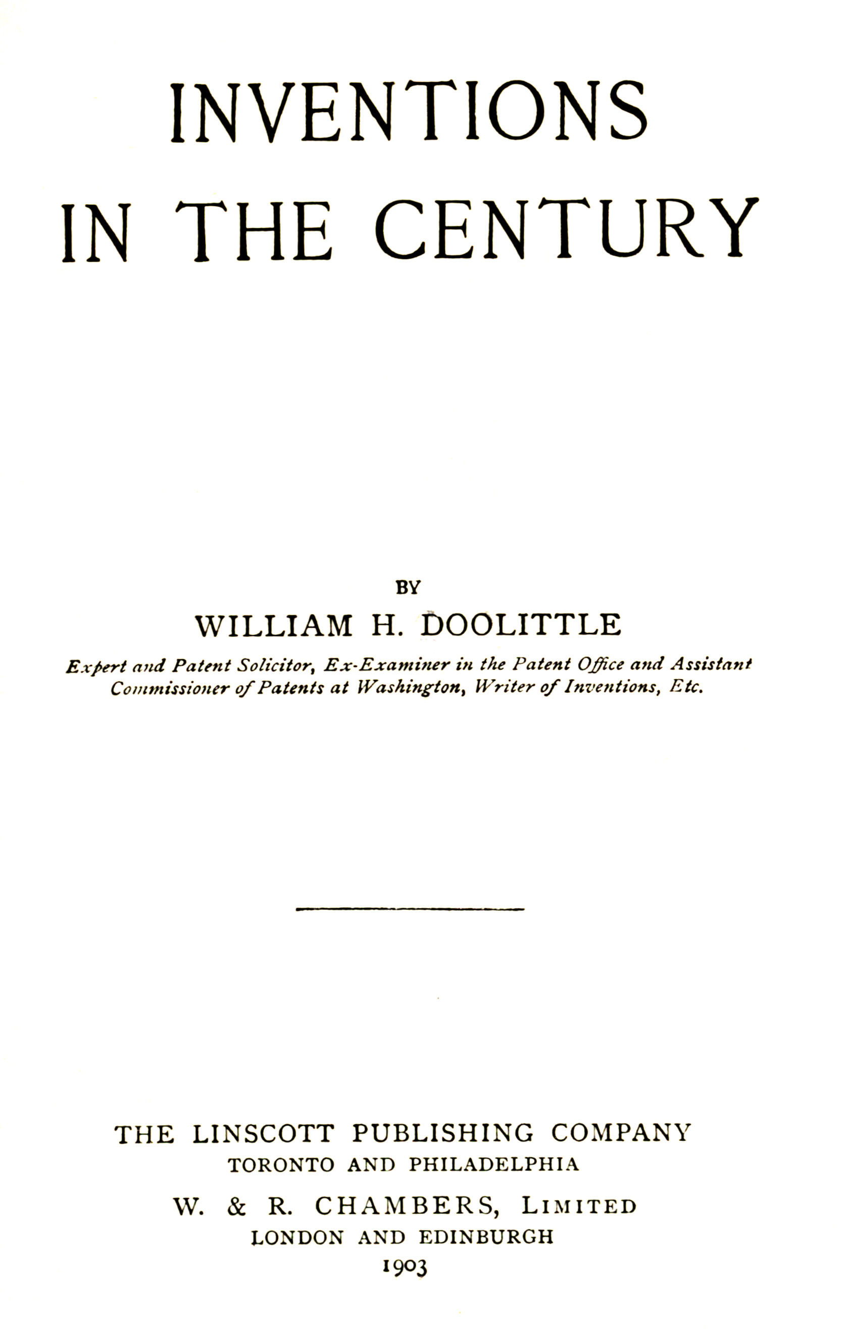 Inventions in the Century Inventions in the Century