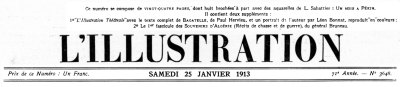L'Illustration, No. 3648, 25 Janvier 1913 L'Illustration, No. 3648, 25 Janvier 1913