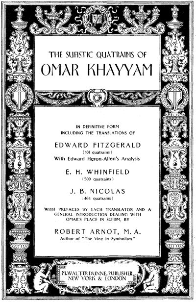 The Sufistic Quatrains of Omar Khayyam