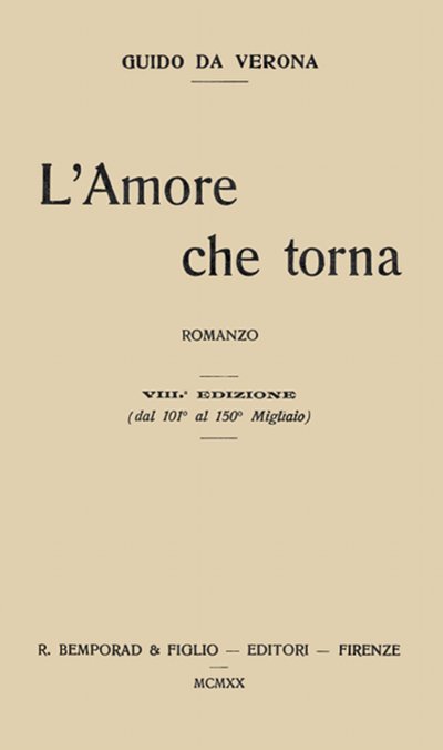L'amore che torna: romanzo L'amore che torna: romanzo