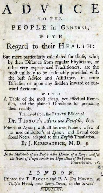 Advice to the people in general, with regard to their health Advice to the people in general, with regard to their health