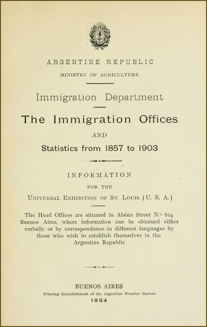 The immigration offices and statistics from 1857 to 1903 The immigration offices and statistics from 1857 to 1903