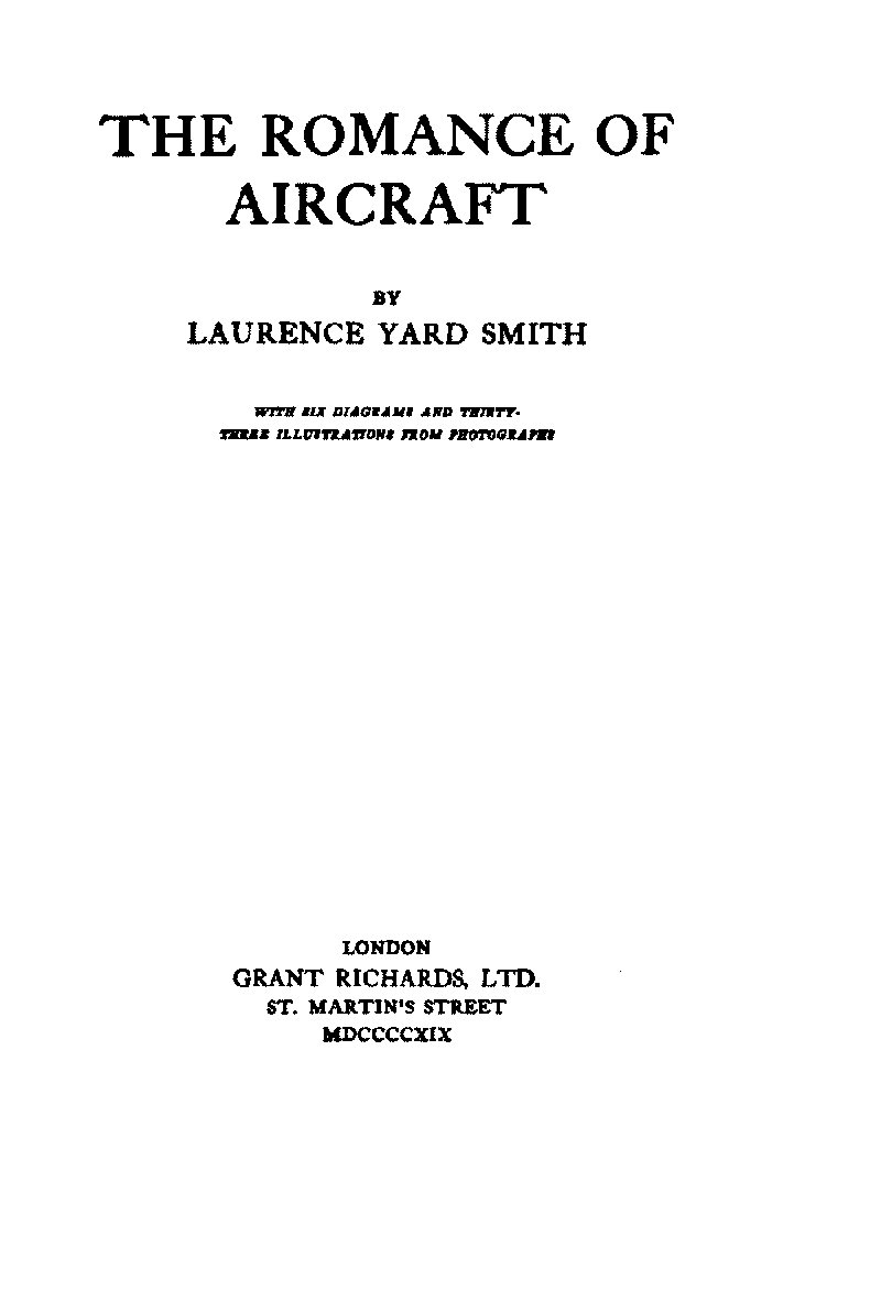 The Romance of Aircraft The Romance of Aircraft