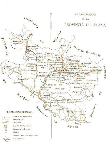 MAPA-CROQUIS DE LA PROVINCIA DE ÁLAVA SITUACIÓN DE LOS LUGARES QUE SE CITAN EN ESTA OBRA MAPA-CROQUIS DE LA PROVINCIA DE ÁLAVA SITUACIÓN DE LOS LUGARES QUE SE CITAN EN ESTA OBRA