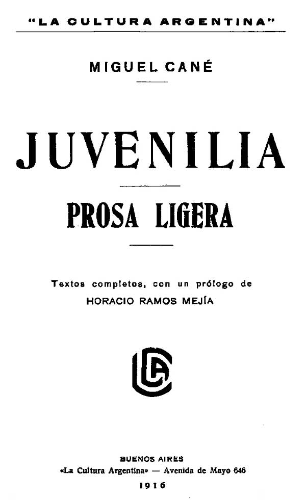 Juvenilla; Prosa ligera Juvenilla; Prosa ligera