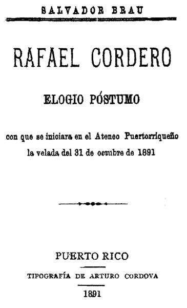 Rafael Cordero: Elogio Póstumo Rafael Cordero: Elogio Póstumo