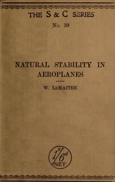 Natural Stability and the Parachute Principle in Aeroplanes Natural Stability and the Parachute Principle in Aeroplanes