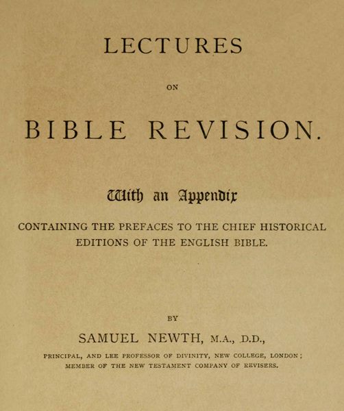 Lectures on Bible Revision Lectures on Bible Revision
