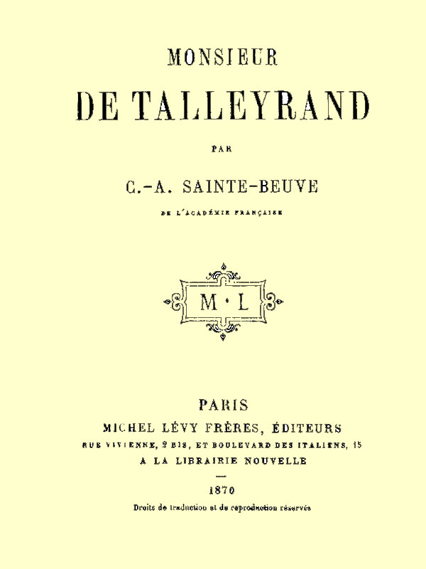 Monsieur de Talleyrand Monsieur de Talleyrand