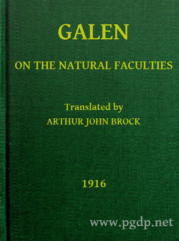 Galen: On the Natural Faculties Galen: On the Natural Faculties