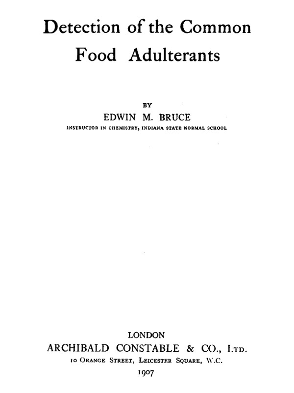 Detection of the Common Food Adulterants Detection of the Common Food Adulterants