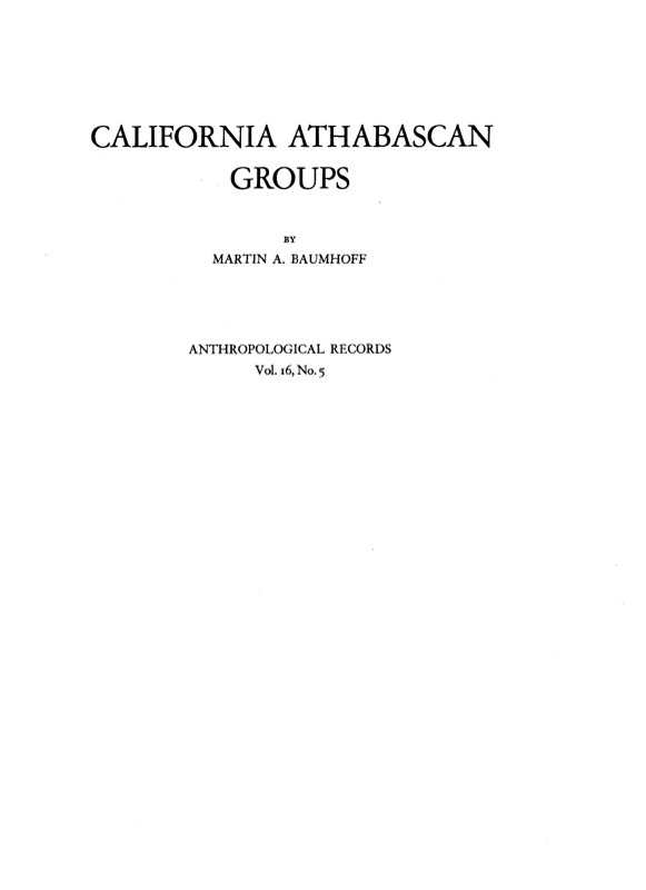 California Athabascan Groups California Athabascan Groups