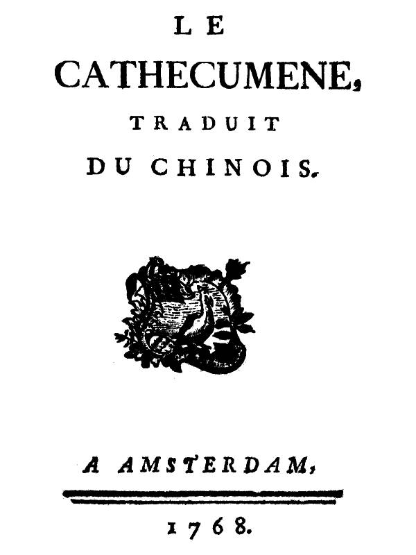 Le Cathécumène, traduit du chinois Le Cathécumène, traduit du chinois
