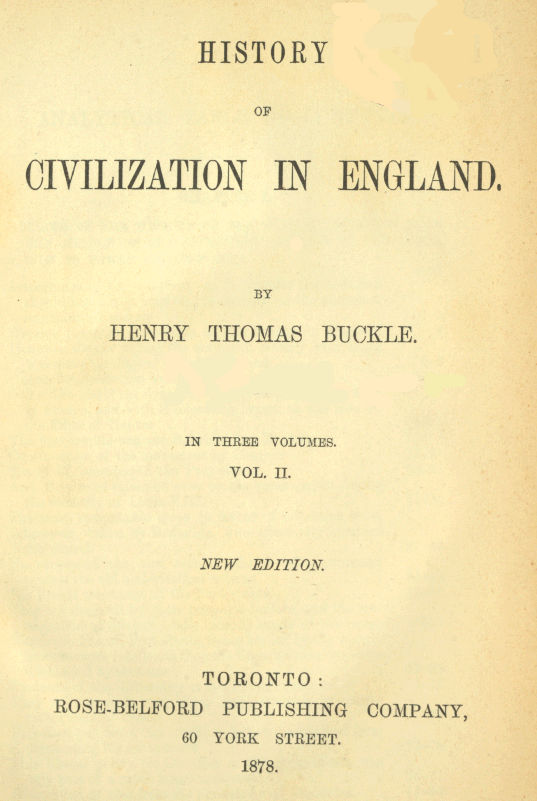 History of Civilization in England, Vol. 2 of 3 History of Civilization in England, Vol. 2 of 3