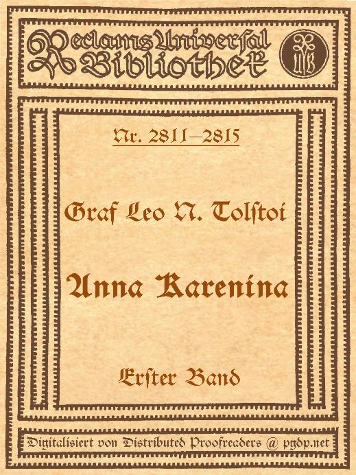 Anna Karenina, 1. Band Anna Karenina, 1. Band