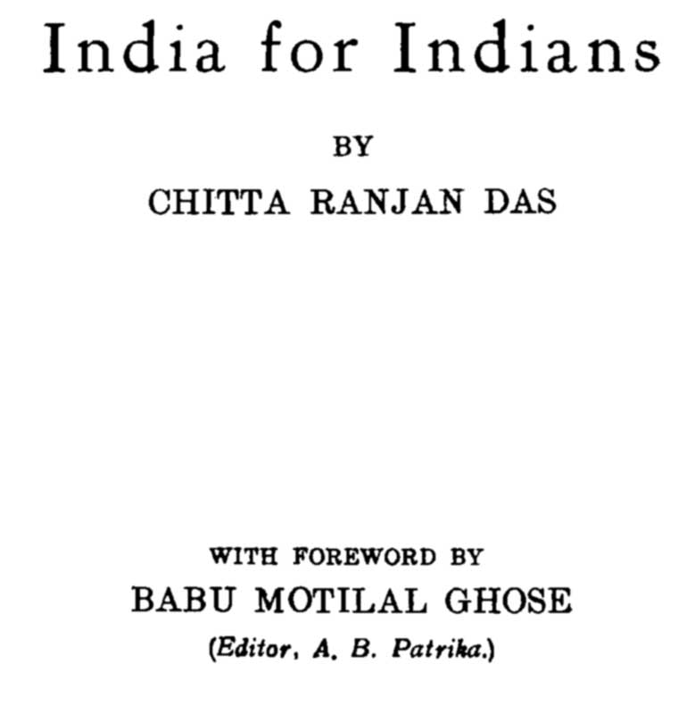 India for Indians
Enlarged Edition