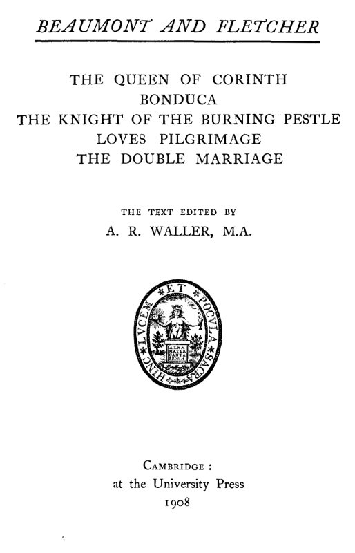 Beaumont and Fletcher's Works, Vol. 06 of 10 Beaumont and Fletcher's Works, Vol. 06 of 10