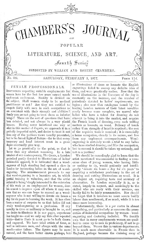 Chambers's Journal of Popular Literature, Science, and Art, No. 684
February 3, 1877