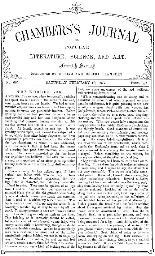 Chambers's Journal of Popular Literature, Science, and Art, No. 685 February 10, 1877 Chambers's Journal of Popular Literature, Science, and Art, No. 685 February 10, 1877