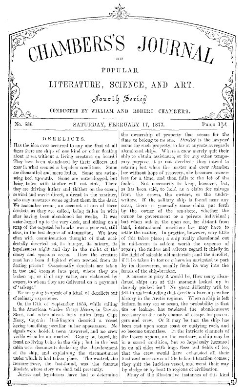 Chambers's Journal of Popular Literature, Science, and Art, No. 686
February 17, 1877