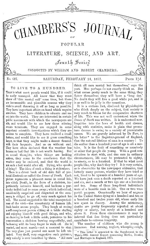 Chambers's Journal of Popular Literature, Science, and Art, No. 687 February 24, 1877 Chambers's Journal of Popular Literature, Science, and Art, No. 687 February 24, 1877
