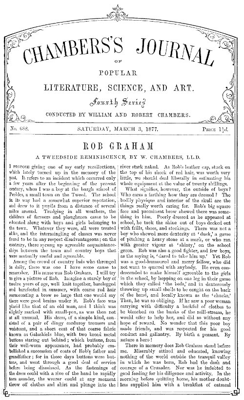 Chambers'ın Halk Edebiyatı, Bilim ve Sanat Dergisi, No. 688 3 Mart 1877 Chambers'ın Halk Edebiyatı, Bilim ve Sanat Dergisi, No. 688 3 Mart 1877
