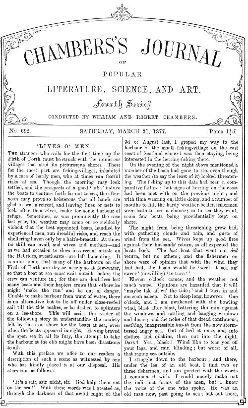 Chambers's Journal of Popular Literature, Science, and Art, No. 692
March 31, 1877