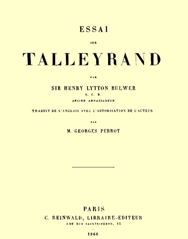 Essai sur Talleyrand Essai sur Talleyrand
