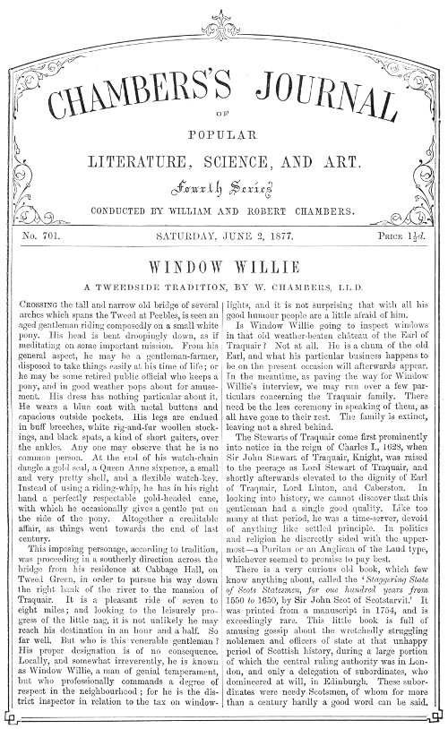 Chambers's Journal of Popular Literature, Science, and Art, No. 701
June 2, 1877