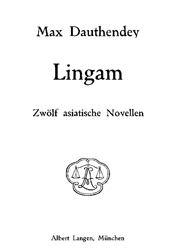 Lingam: Zwölf asiatische Novellen Lingam: Zwölf asiatische Novellen