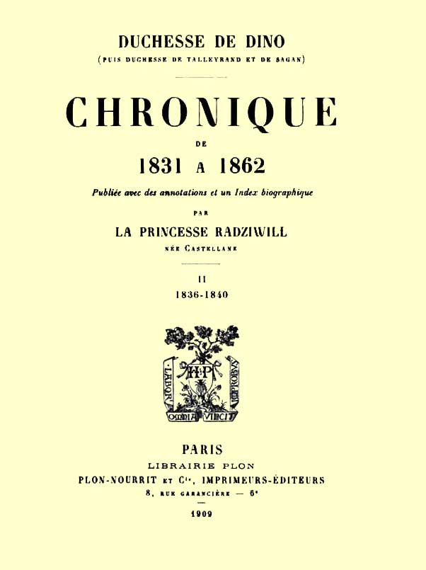 Chronique de 1831 à 1862, Tome 2 (de 4) Chronique de 1831 à 1862, Tome 2 (de 4)