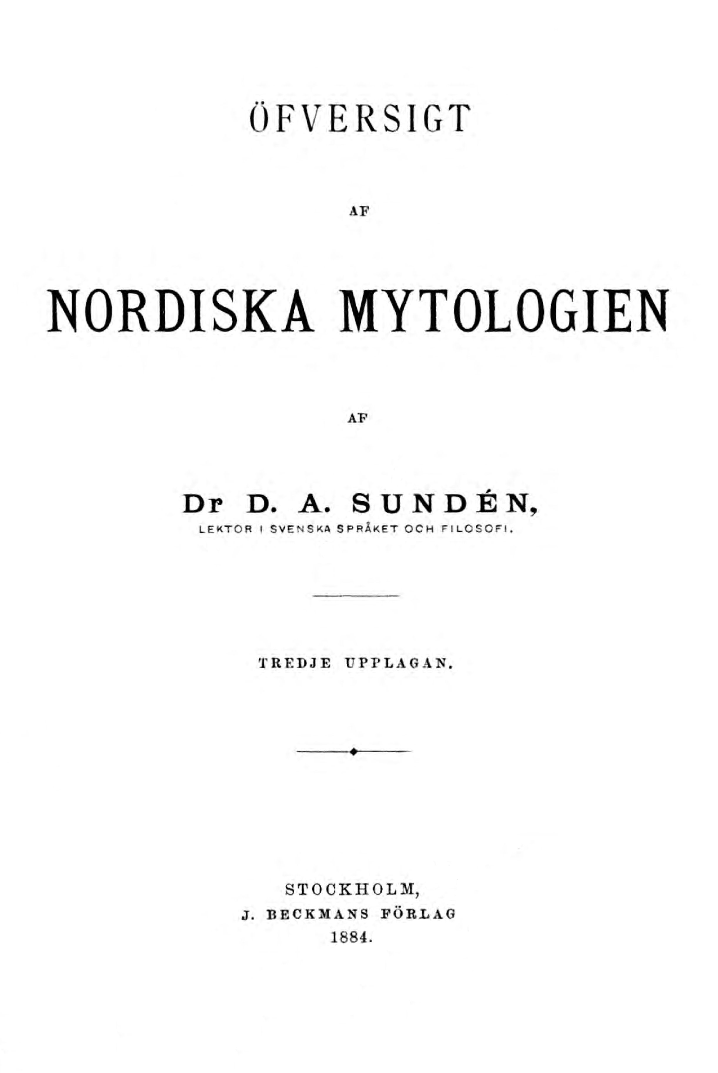 Öfversigt af Nordiska Mytologien Öfversigt af Nordiska Mytologien