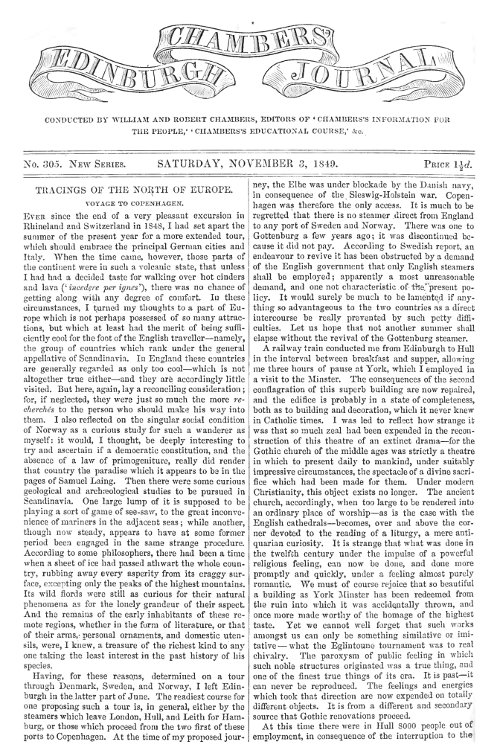 Chambers's Edinburgh Journal, No. 305 New Series, Saturday, November 3, 1849 Chambers's Edinburgh Journal, No. 305 New Series, Saturday, November 3, 1849