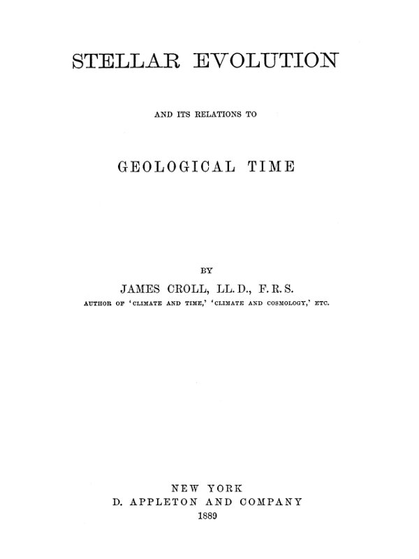 Stellar Evolution and Its Relations to Geological Time