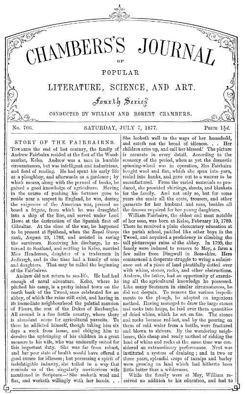 Chambers's Journal of Popular Literature, Science, and Art, No. 706
July 7, 1877