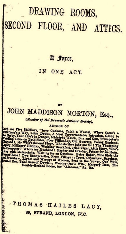 Drawing Rooms, Second Floor, and Attics: A Farce, in One Act Drawing Rooms, Second Floor, and Attics: A Farce, in One Act