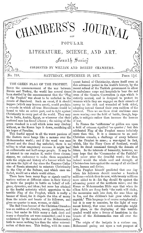 Chambers's Journal of Popular Literature, Science, and Art, No. 718
September 29, 1877
