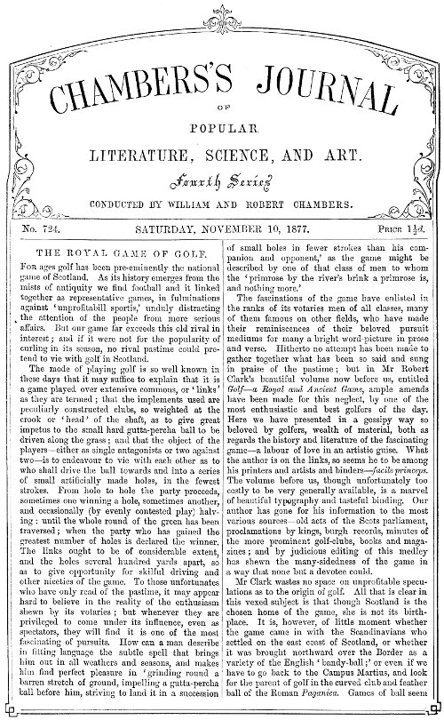 Chambers's Journal of Popular Literature, Science, and Art, No. 724
November 10, 1877