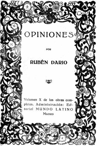 Opiniones Obras Completas Vol. X Opiniones Obras Completas Vol. X