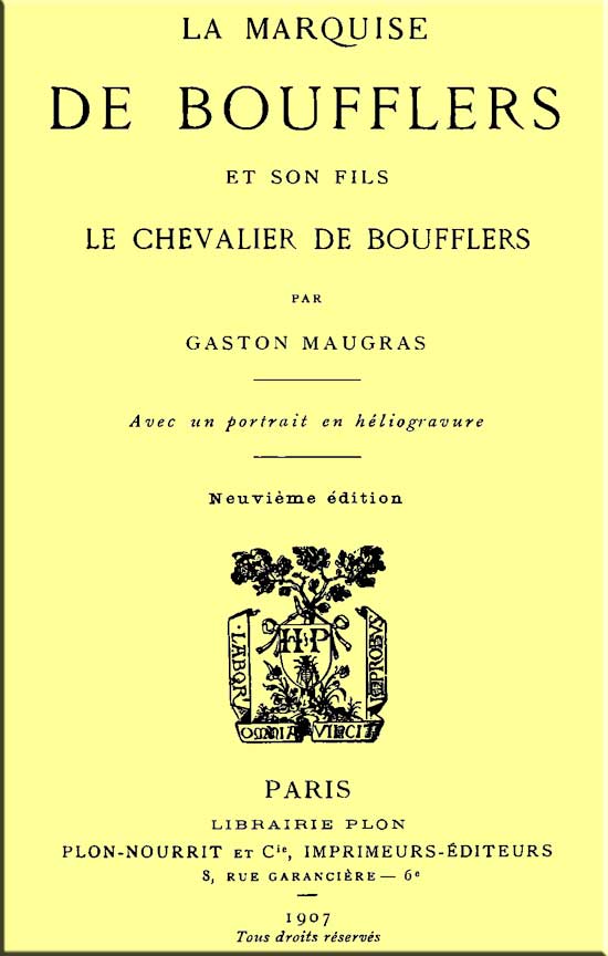 La Marquise de Boufflers et son fils, le chevalier de Boufflers La Marquise de Boufflers et son fils, le chevalier de Boufflers