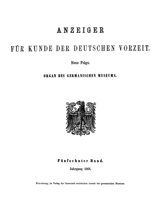 Alman Öncesi Dönem Müşteriler İçin Bildirici (1868)
Yeni Dizi. On Beşinci Cilt.