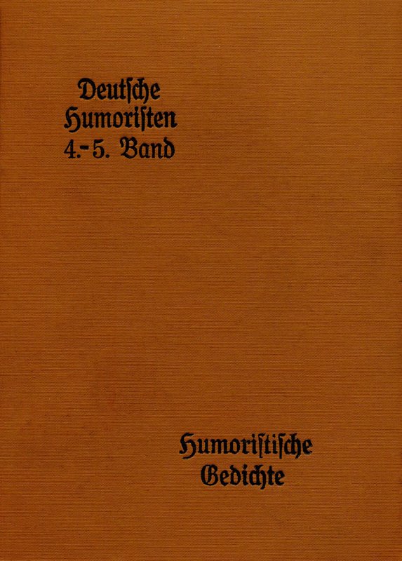 Deutsche Humoristen, 4. und 5. Band (von 8) Deutsche Humoristen, 4. und 5. Band (von 8)