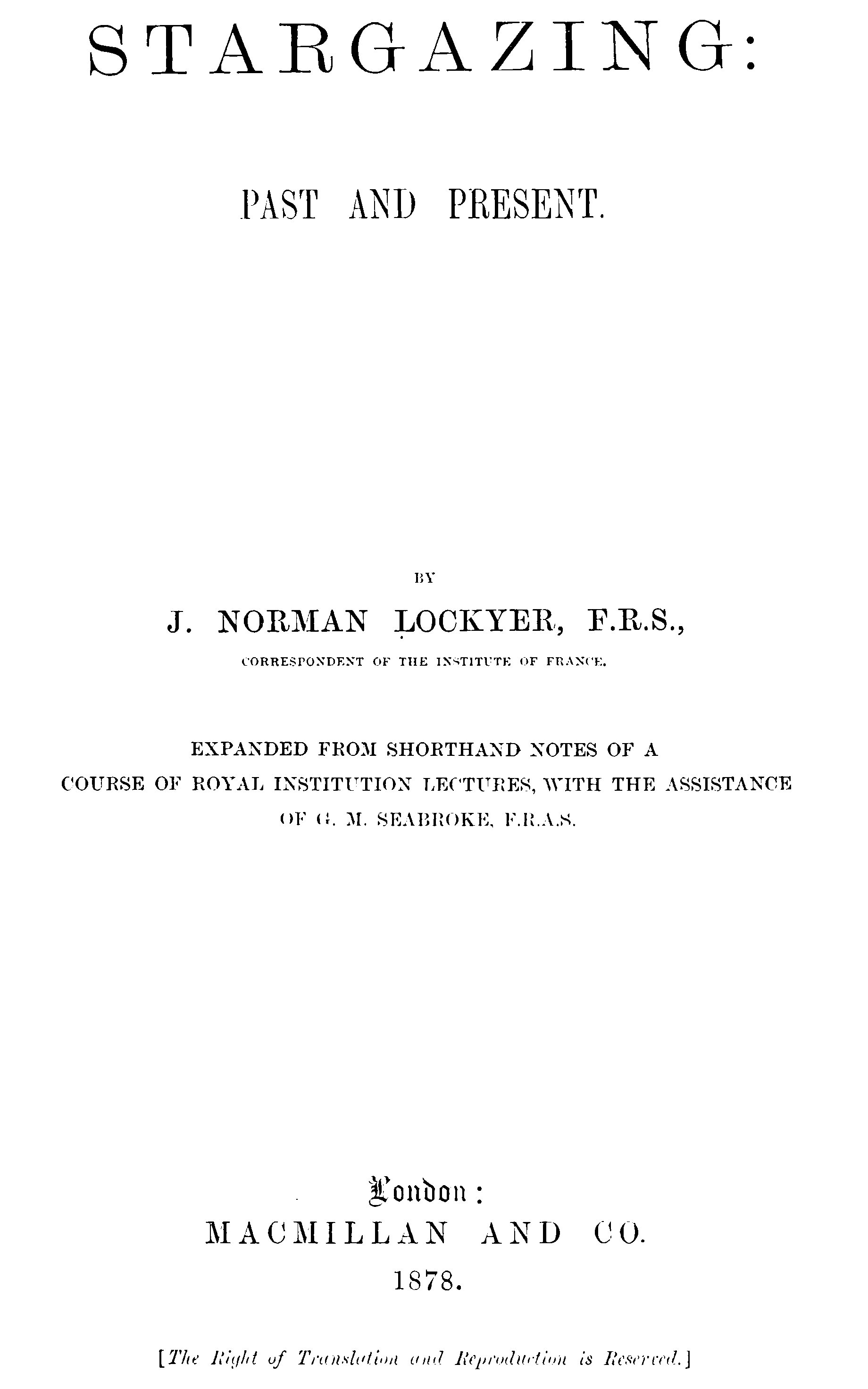 Sir Norman Lockyer - Göz Açıcı: Geçmiş ve Şimdi