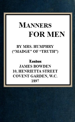 Manners for Men Manners for Men